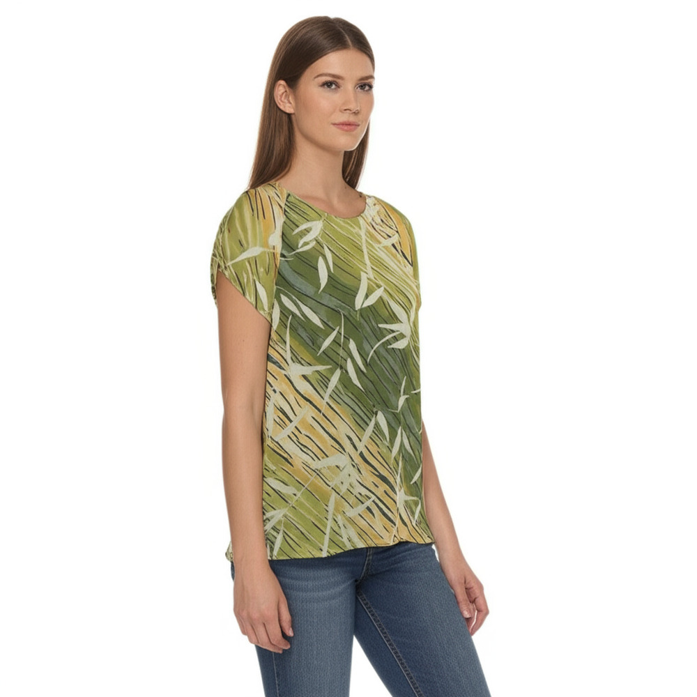VTG Borcellini Blouse Top Multicolor Floral Retro Tropical‎ Flowy Lightweight